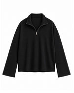 Black Waffle Quarter Zip T Shirt for Men – Midnight Waffle
