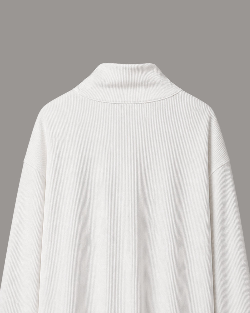 White Waffle Quarter Zip T Shirt for Men – Ivory Waffle