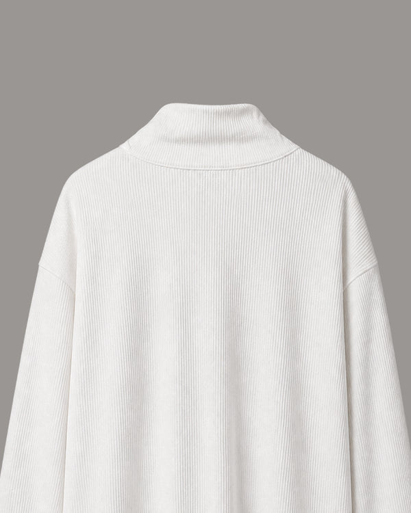 White Waffle Quarter Zip T Shirt for Men – Ivory Waffle