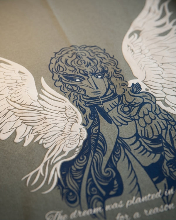 Sage Green Oversized Graphic T Shirt – Eternal Wings