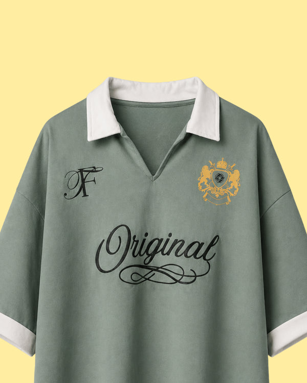 Sage Green Oversized Polo T Shirt for Men – Elite Manor