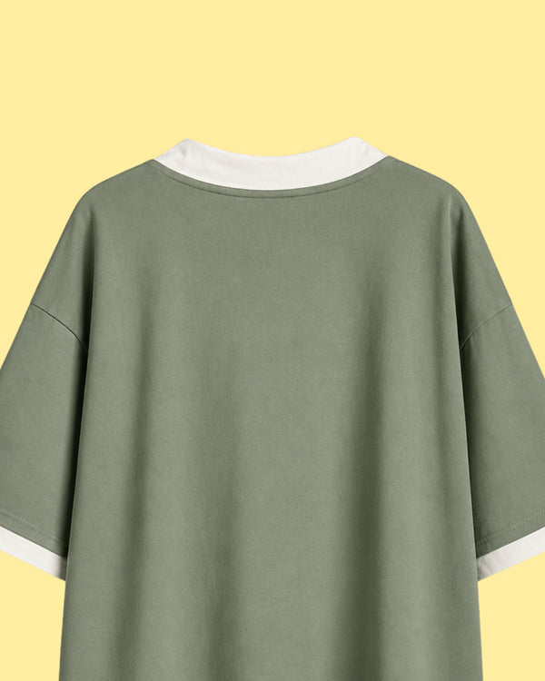 Sage Green Oversized Polo T Shirt for Men – Elite Manor