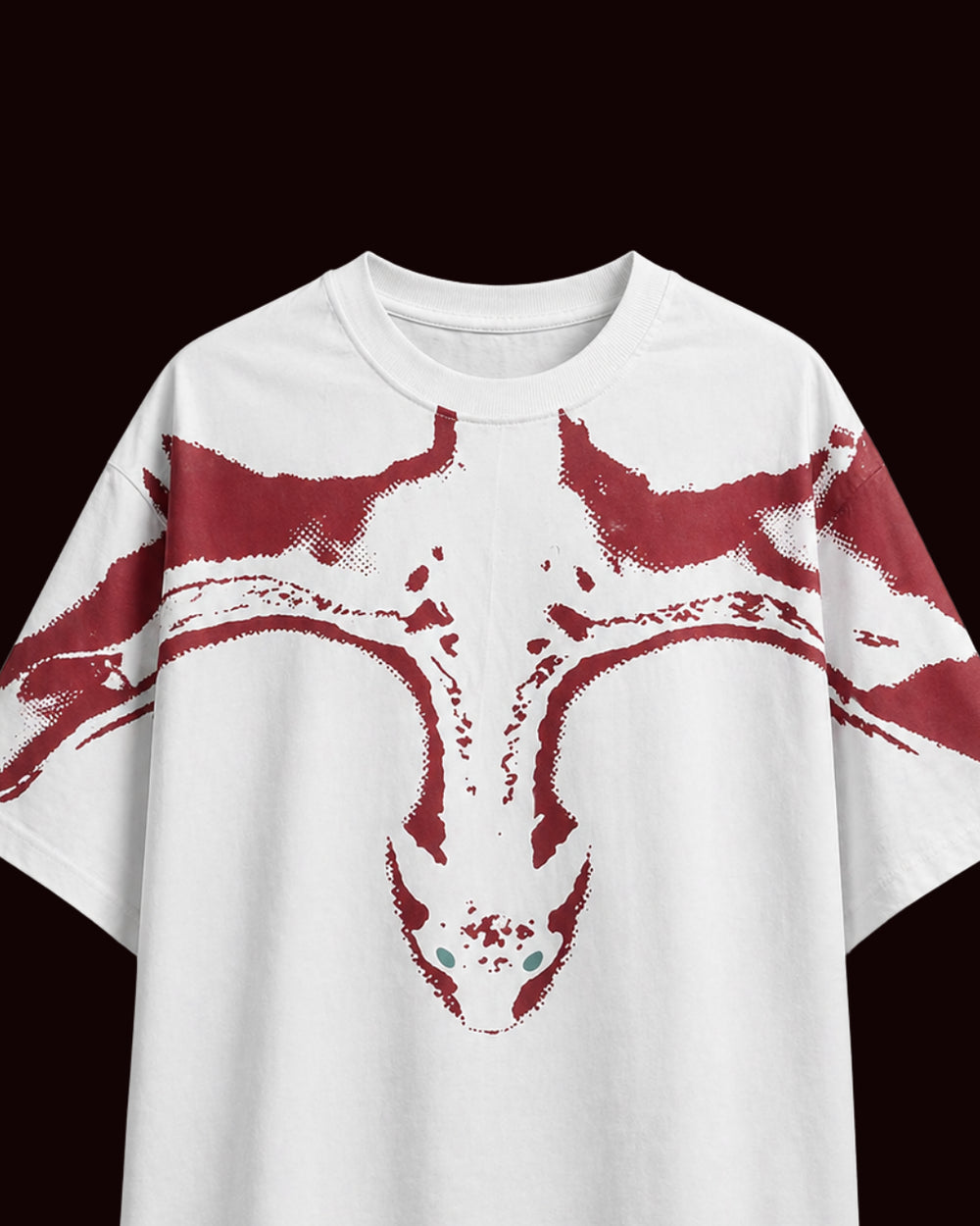 White Oversized Graphic T-Shirt for Men – Dragon's Gaze