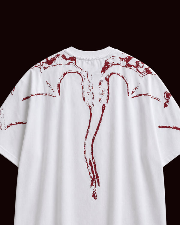White Oversized Graphic T-Shirt for Men – Dragon's Gaze