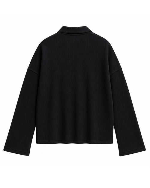 Black Waffle Quarter Zip T Shirt for Men – Midnight Waffle