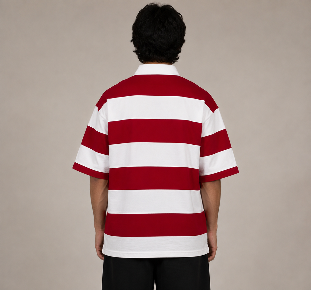 Red & White Rugby Polo