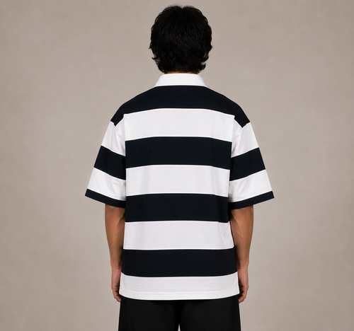 Black & White Rugby Polo