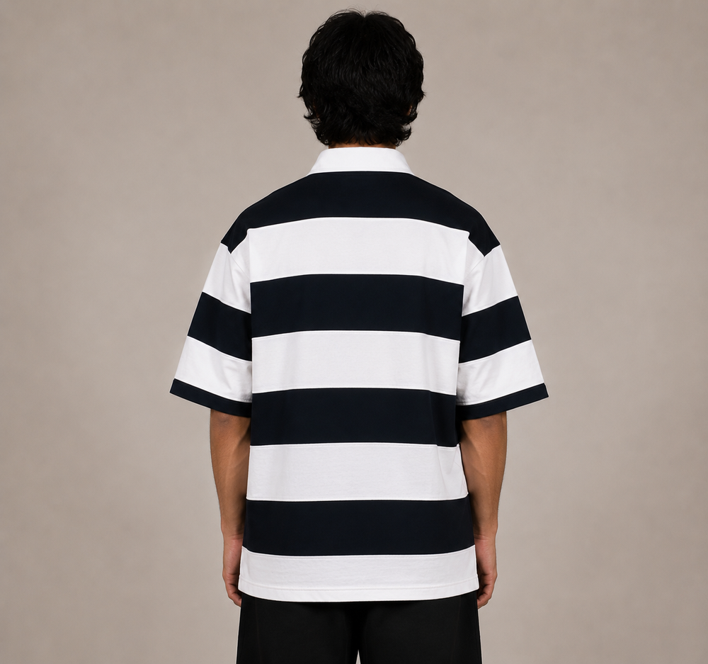 Black & White Rugby Polo