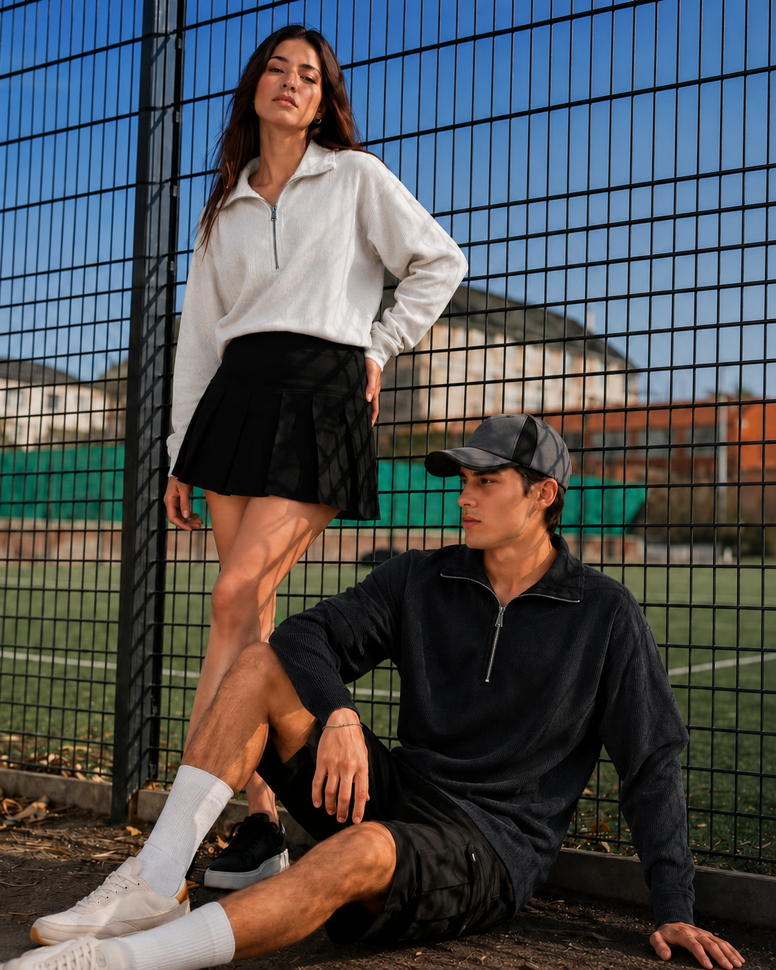 Waffle Quarter Zip T Shirt