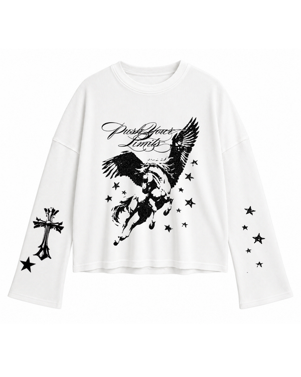 Pegasus Graphic Waffle Tee - Image 1