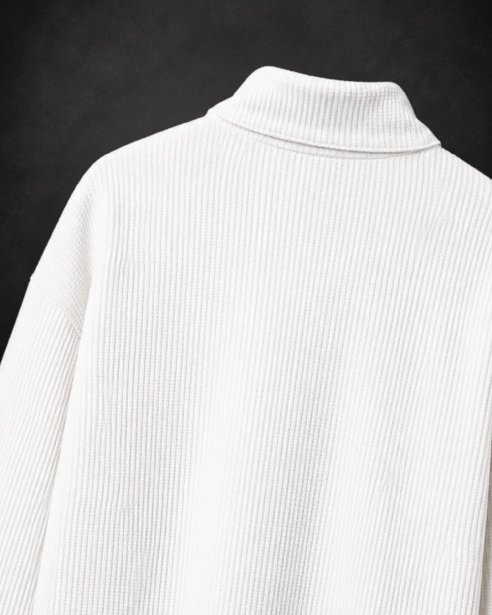White Waffle Quarter Zip T Shirt for Men – Ivory Waffle