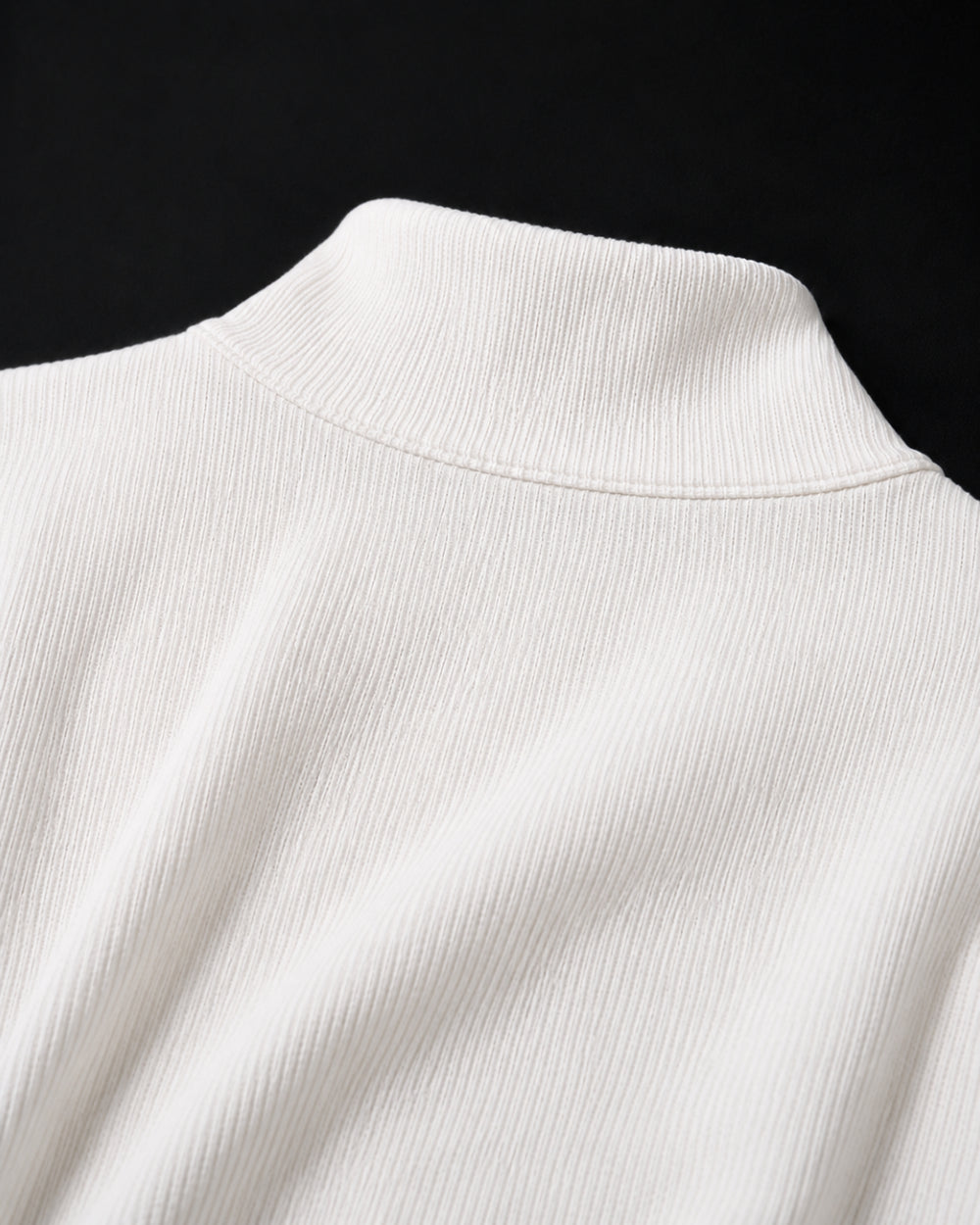 White Waffle Quarter Zip T Shirt for Men – Ivory Waffle