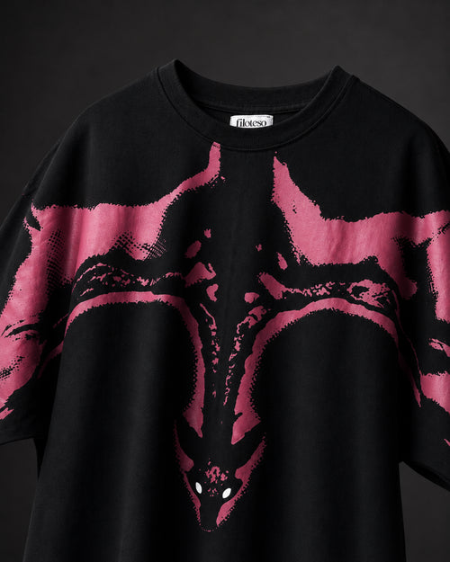 Black Oversized Graphic T-Shirt for Men – Dragon's Gaze