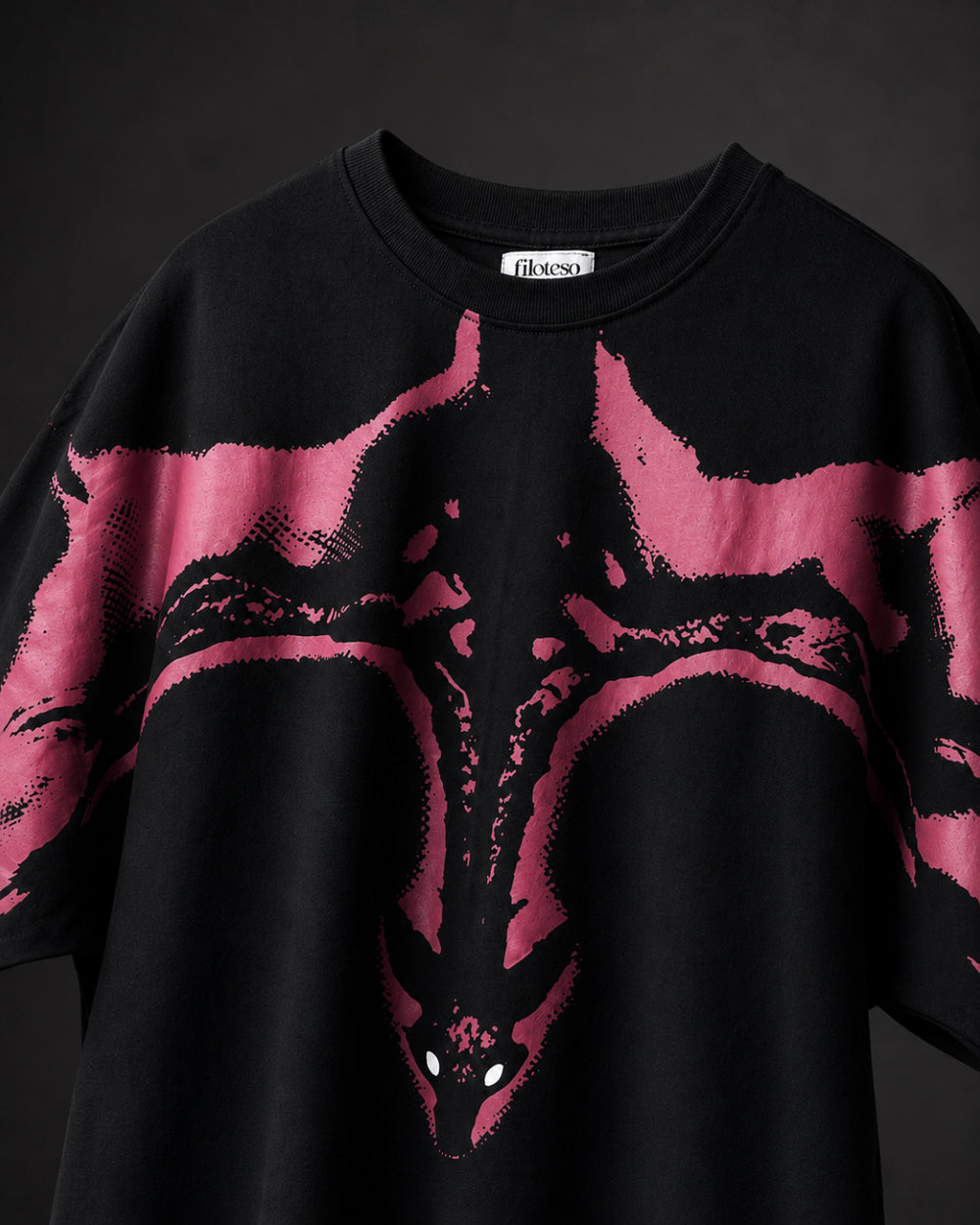 Black Oversized Graphic T-Shirt for Men – Dragon's Gaze