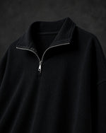 Black Waffle Quarter Zip T Shirt for Men – Midnight Waffle