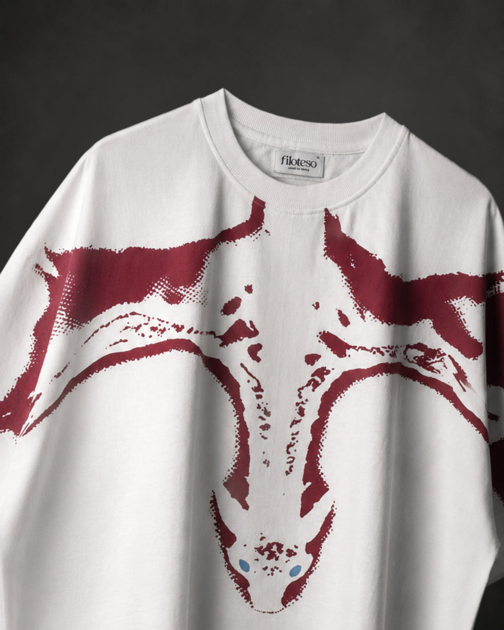 White Oversized Graphic T-Shirt for Men – Dragon's Gaze