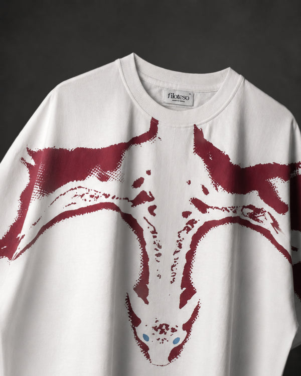 White Oversized Graphic T-Shirt for Men – Dragon's Gaze
