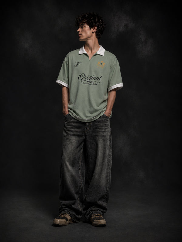 Sage Green Oversized Polo T Shirt for Men – Elite Manor