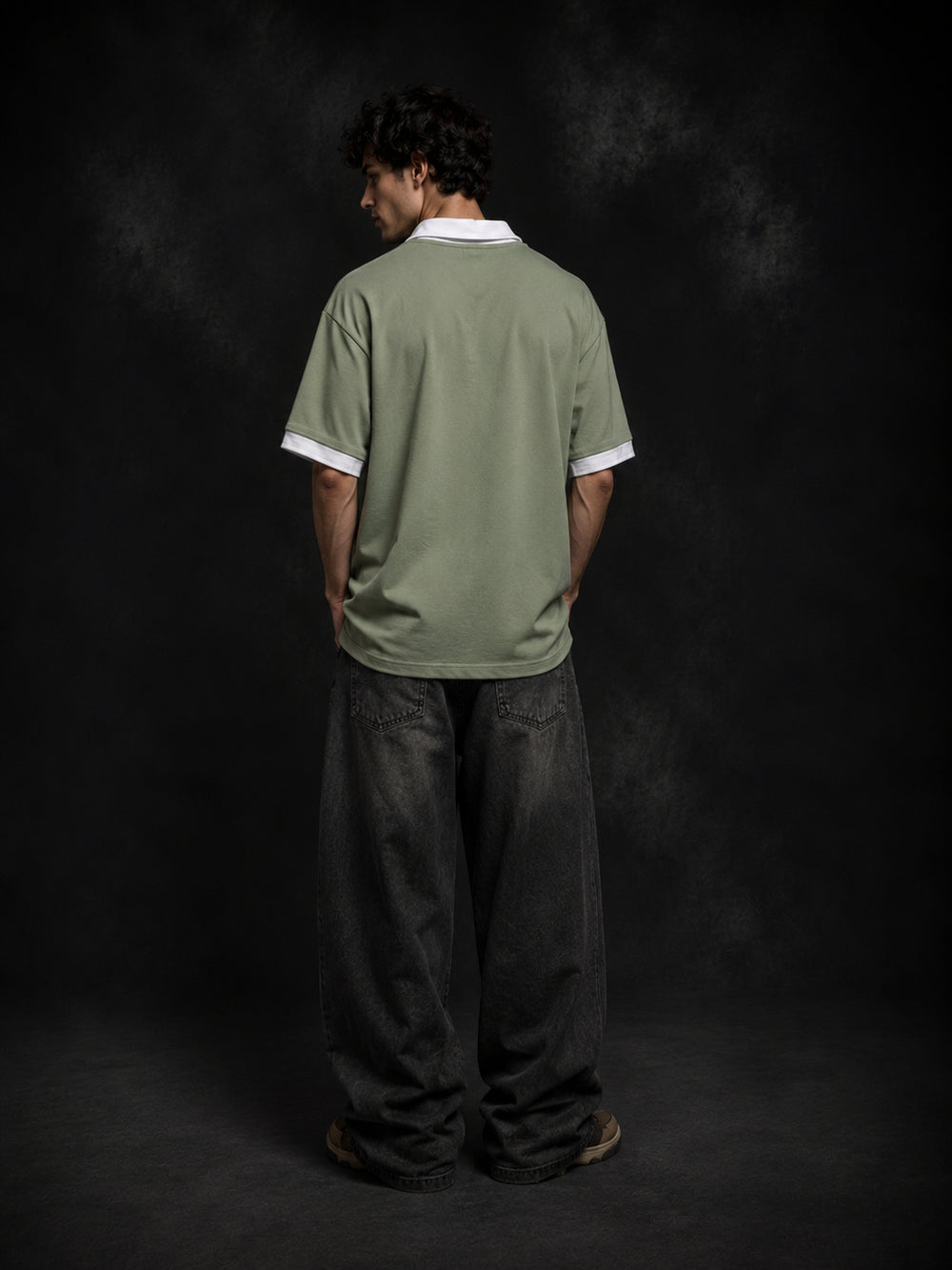 Sage Green Oversized Polo T Shirt for Men – Elite Manor