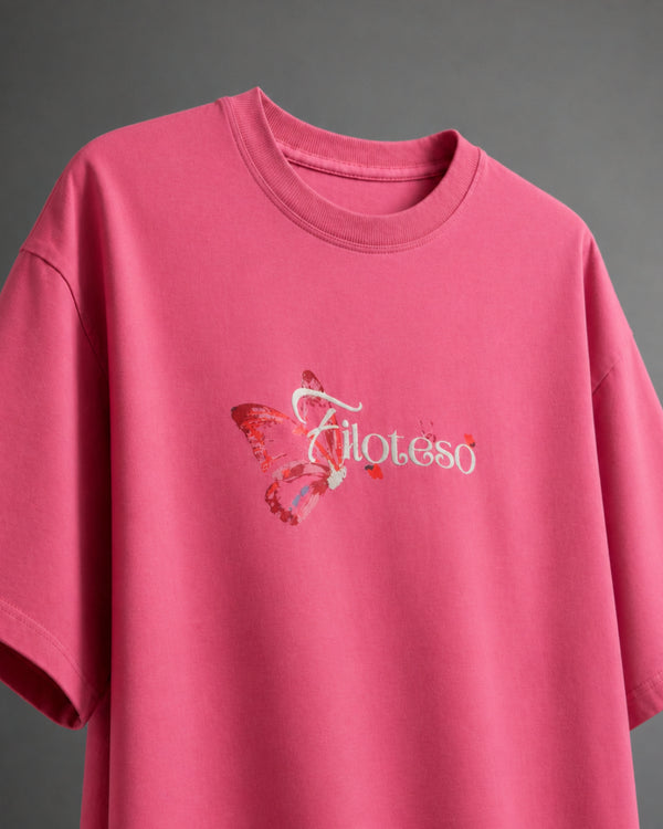 Pink Oversized Graphic T Shirt for Men – Butterfly Bloom Tee