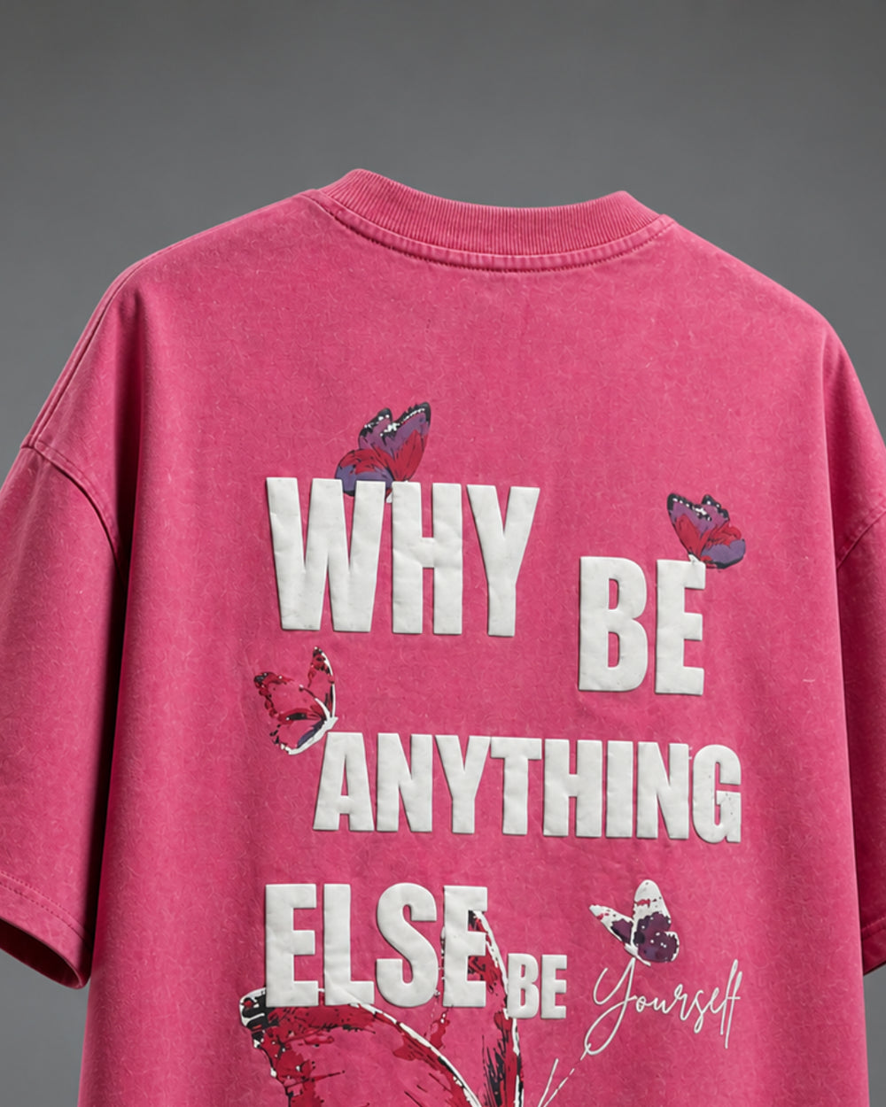 Pink Oversized Graphic T Shirt for Men – Butterfly Bloom Tee